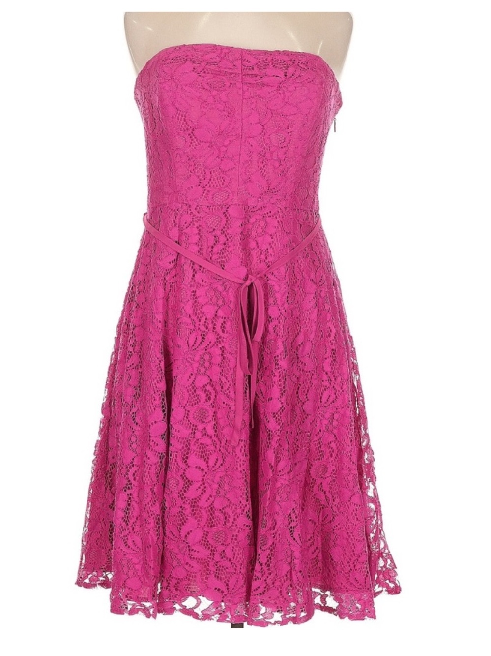 Eva mendes bridal collection fuchsia strapless lace dress 12 NWT